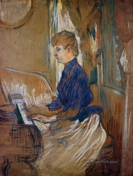 マルローム城のサロンのピアノ マダム・ジュリエット・パスカルにて 1896年トゥールーズ・ロートレック・アンリ・ド Oil Paintings